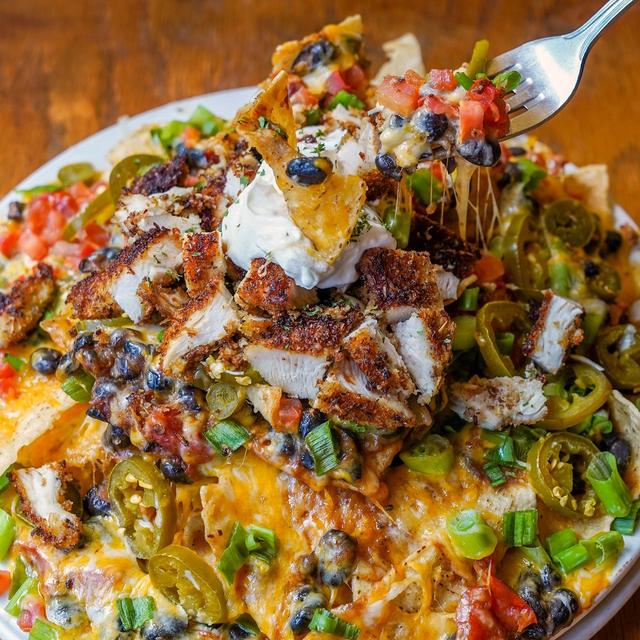 Plate of chicken nachos at Reno Tahoe restaurant