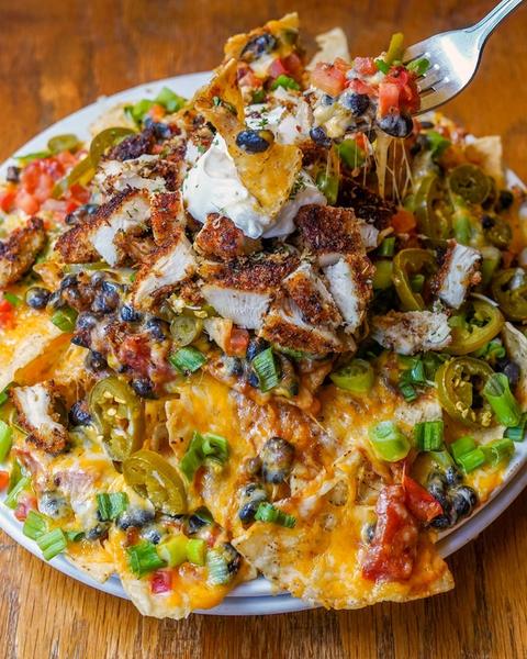 Plate of chicken nachos at Reno Tahoe restaurant