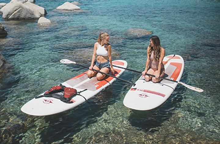paddleboarding at Sand Harbor beach
