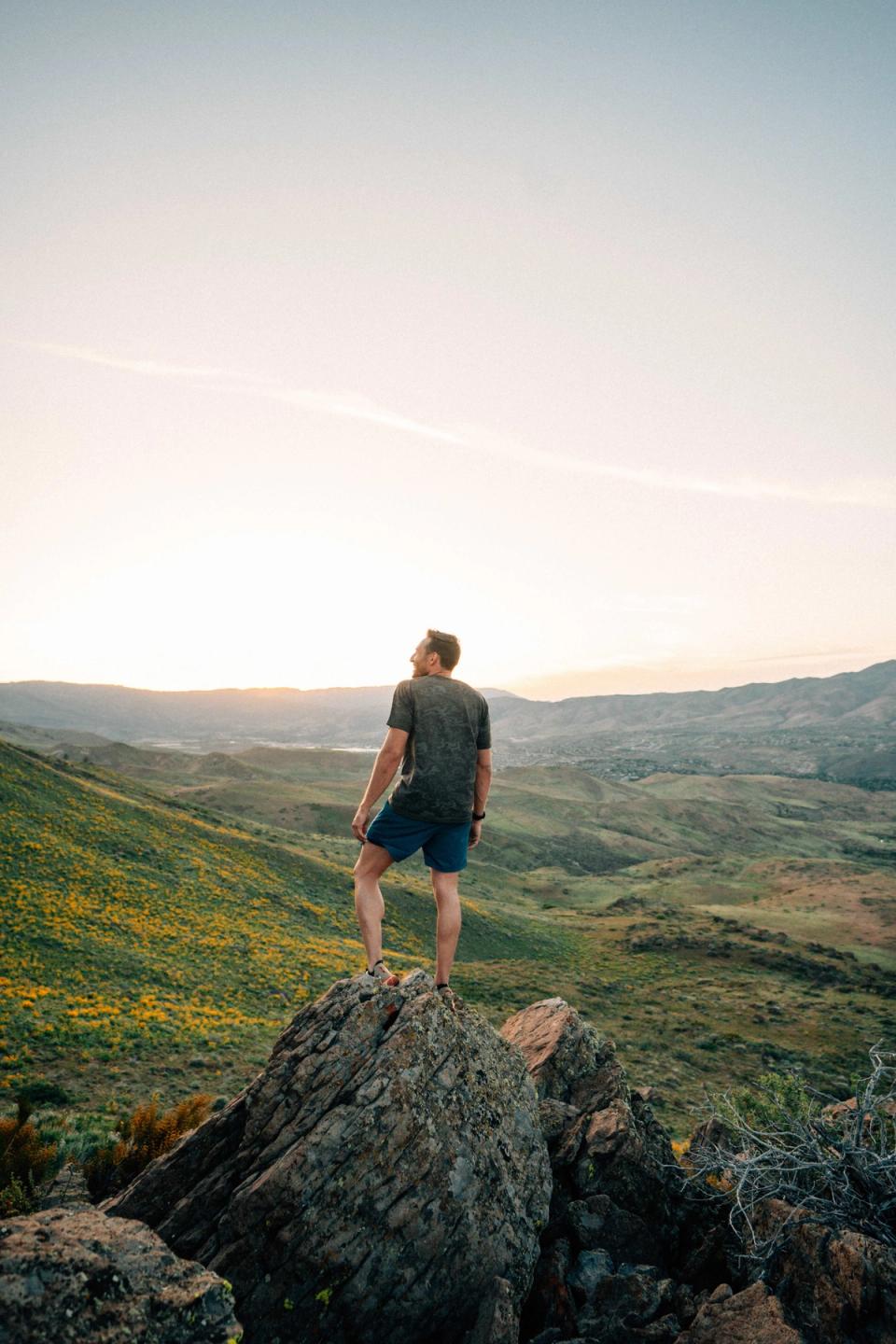 Jordan Drew hiking the Hunter Creek area