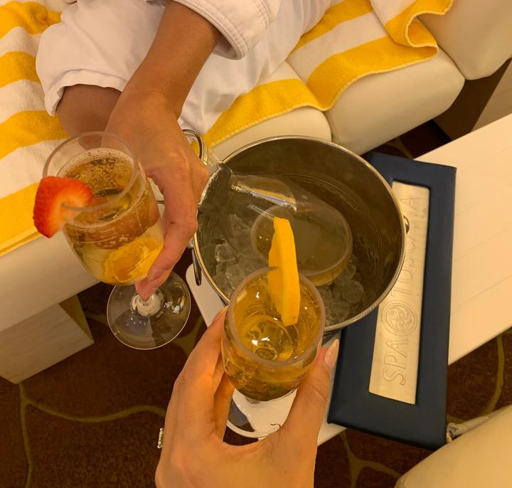 Relax and socialize with the girls at Spa Toscana