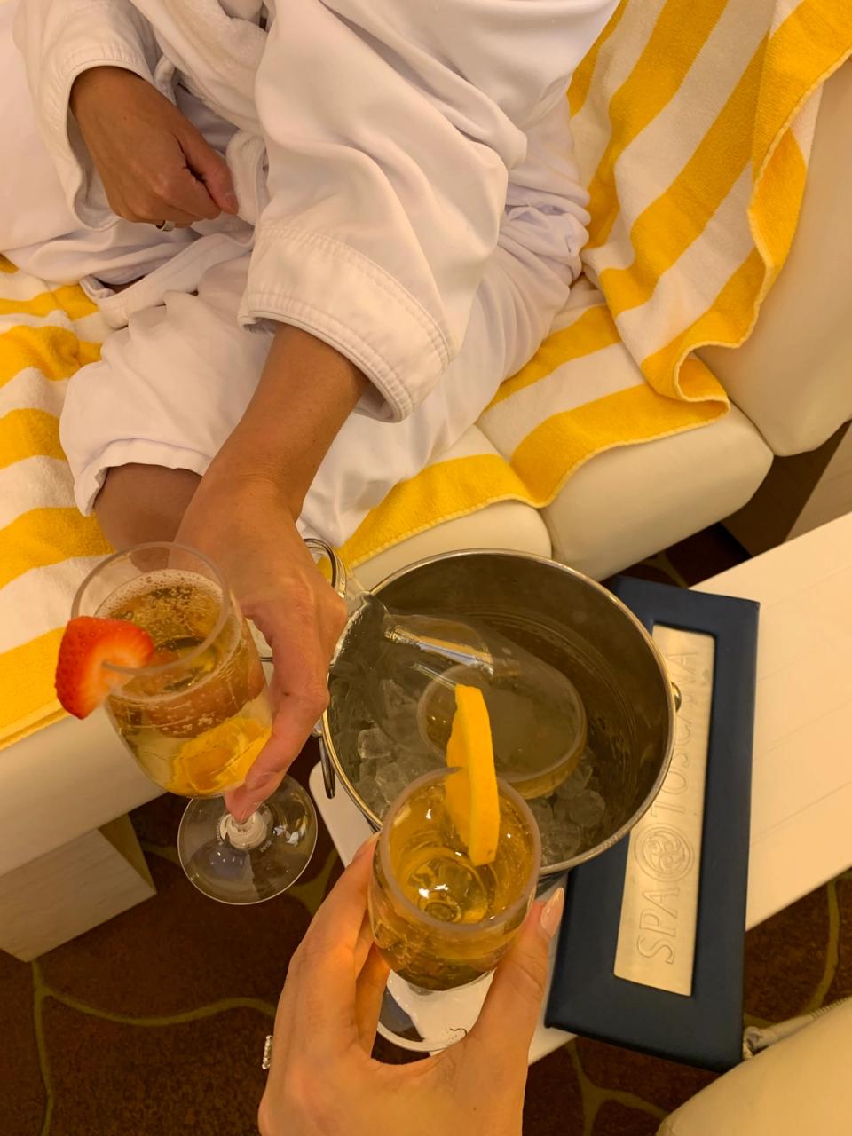 Relax and socialize with the girls at Spa Toscana