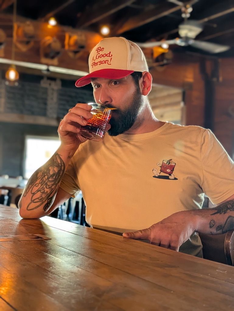Jason Bailey enjoying a drink at Chapel Tavern