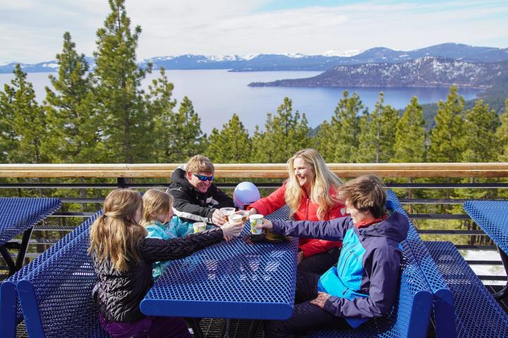 Enjoy hot chocolate as a family at a nearby Lake Tahoe Resort