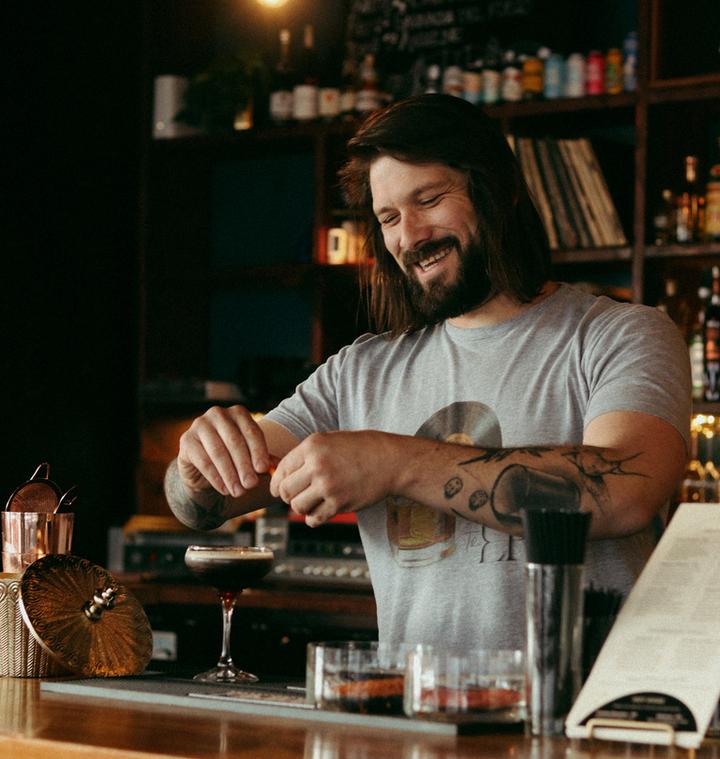 Jason Bailey, owner and bartender at EP Listening Lounge