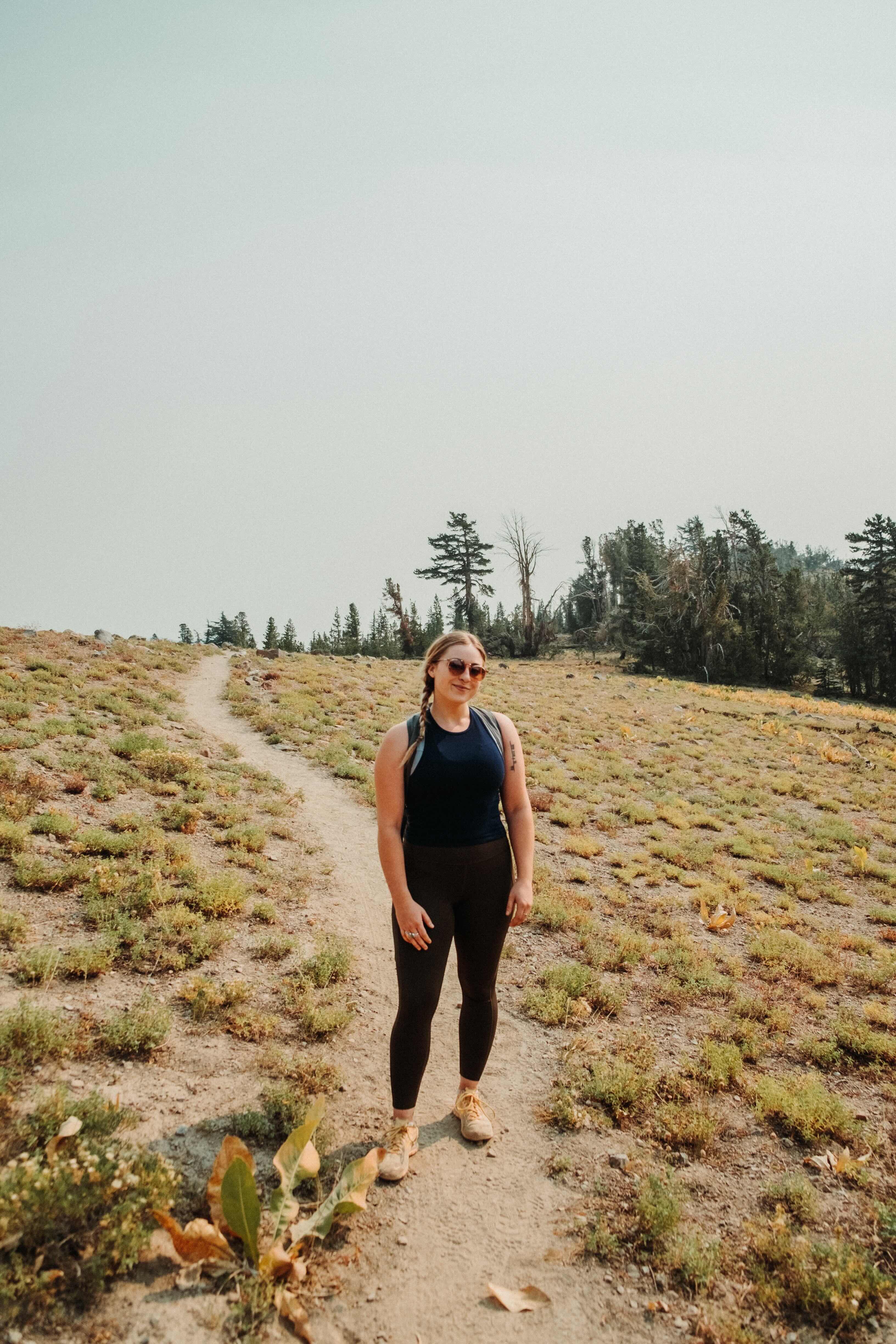 Kristie Boyd hiking Rose Knob Summit