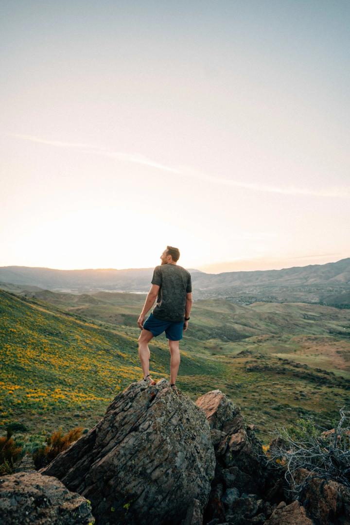 Jordan Drew hiking the Hunter Creek area