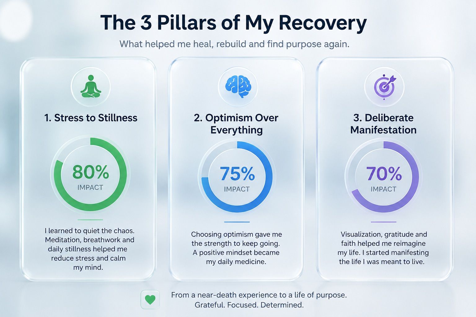 Three pillars of Alex Majdpour’s recovery: stress management, optimism and deliberate manifestation.