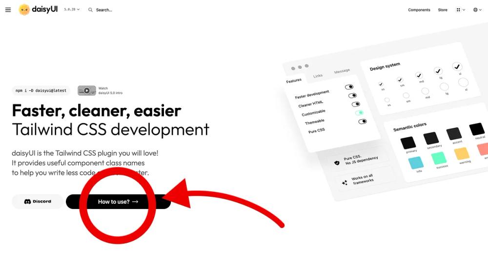 Screenshot of daisyUI