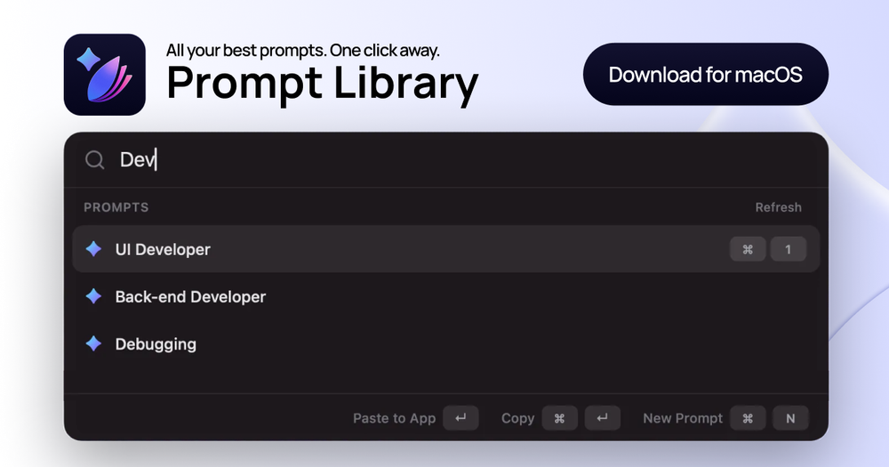 Screenshot of Prompt Library