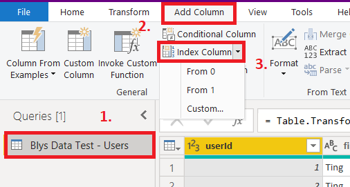 Add Column with Index Column