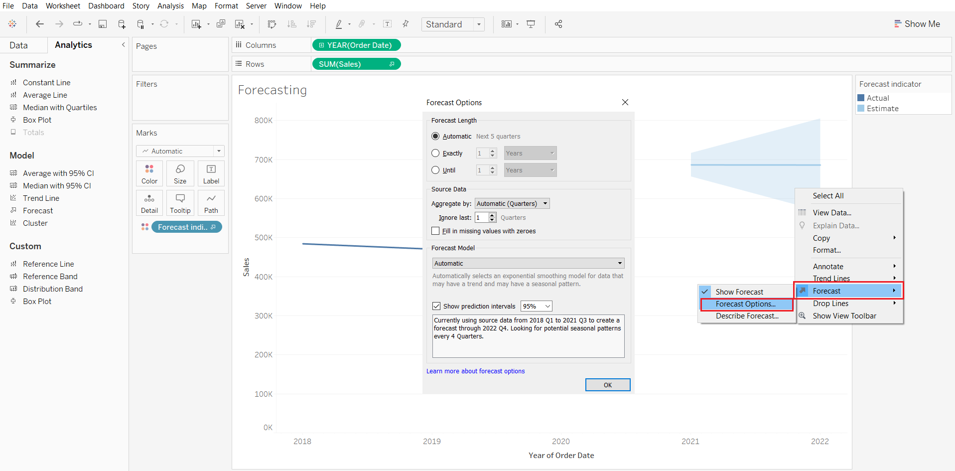 Here in the image shows the window through which we can easily edit the forecasting.