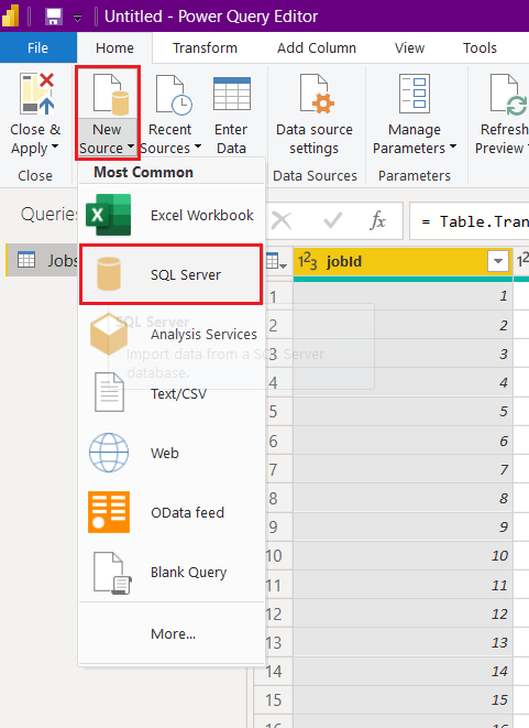 Add SQL Server Data Source