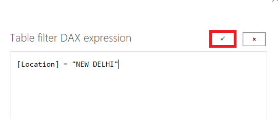 Table filter DAX expression