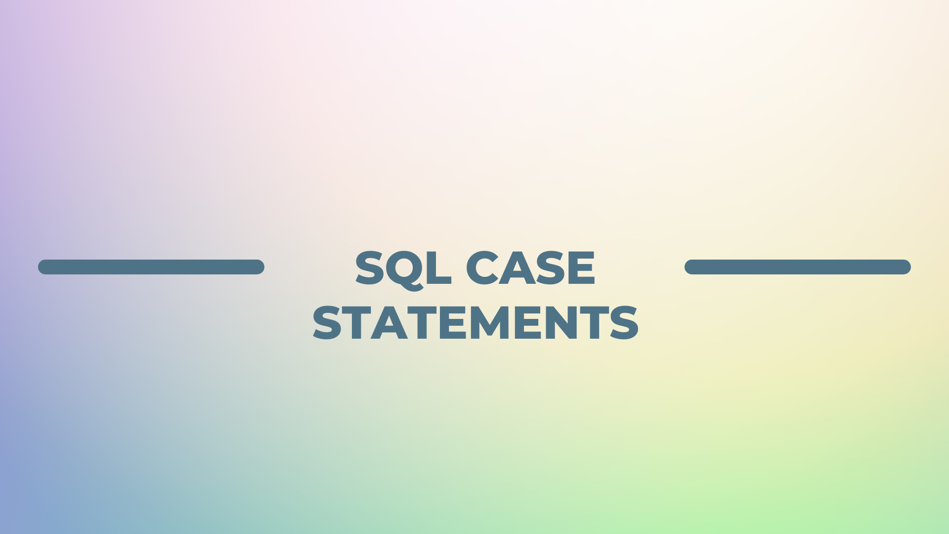 SQL CASE Statement