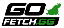 Logo featuring stylized black text "GO", a green map silhouette of Guernsey, and below it, stylized black "FETCH" and green ".GG".