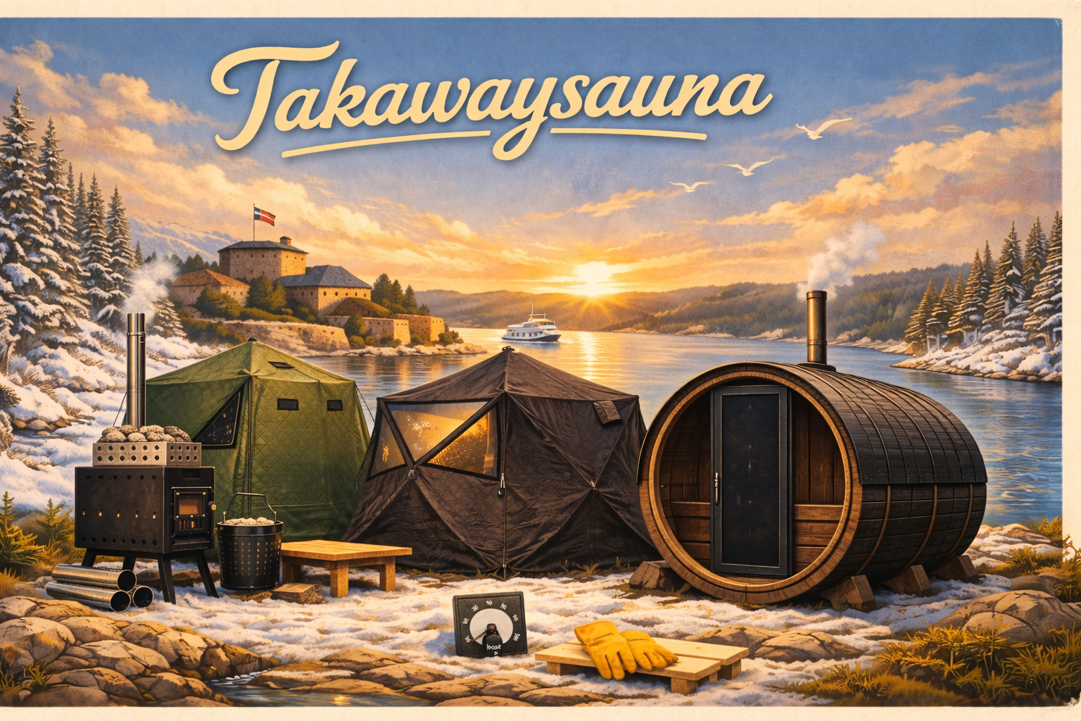 Sauna telt og fast badstue i Drøbak, Badstue der du er. 