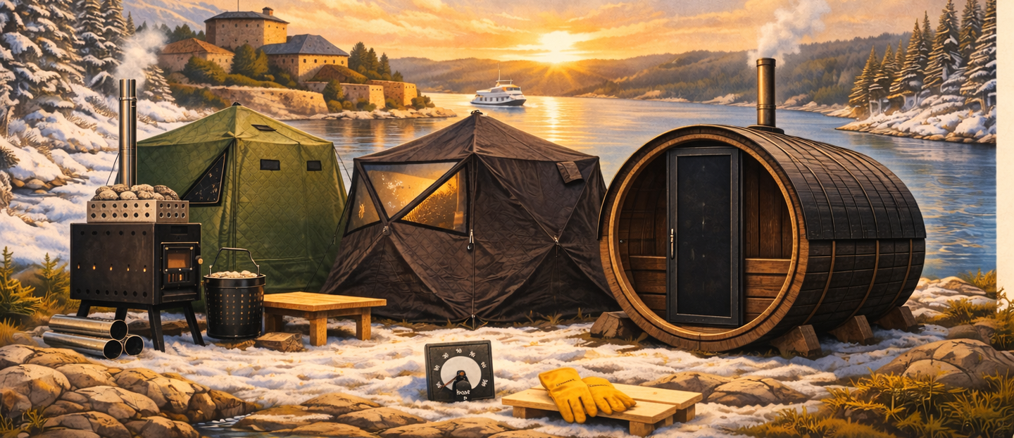 Sauna telt og fast badstue i Drøbak, Badstue der du er.