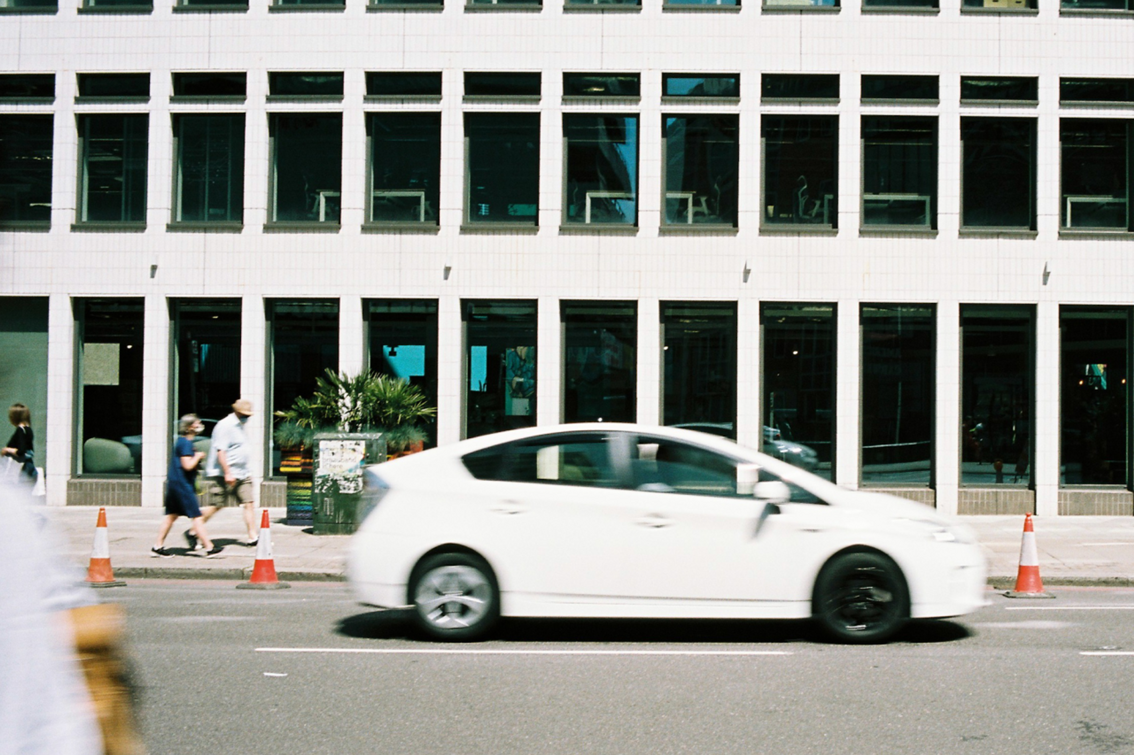 Uber private hire car driving through East London