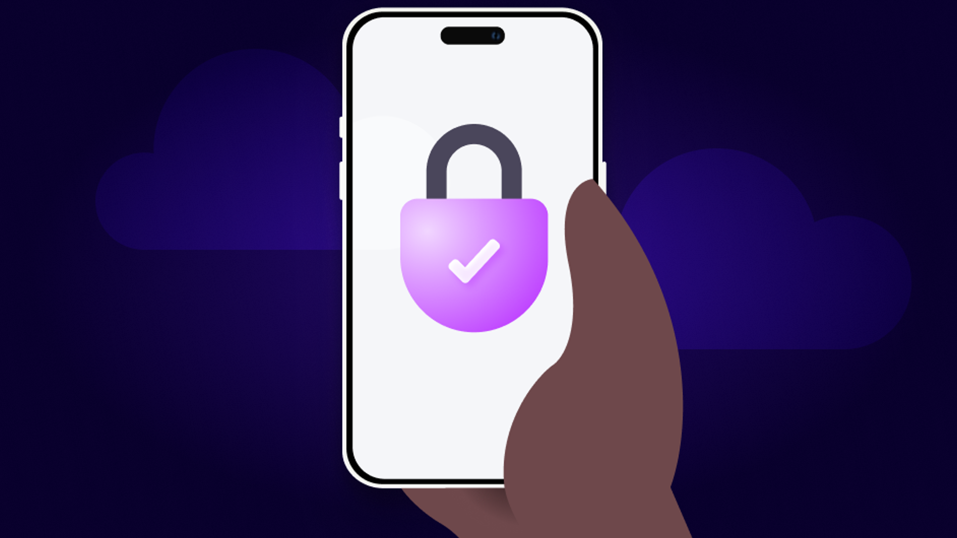 Zego illustration of phone with a secure padlock symbol