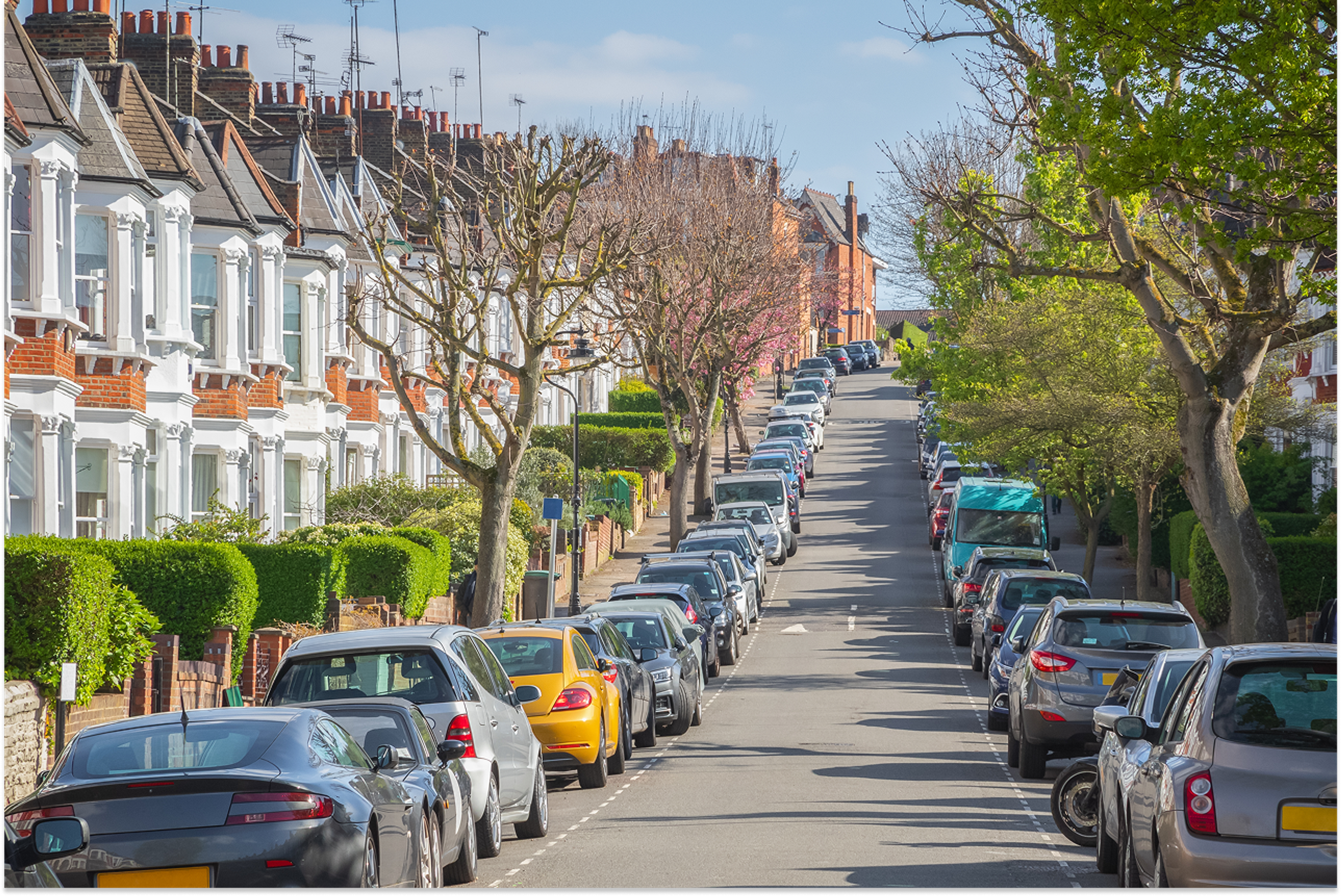 Road with a steep hill