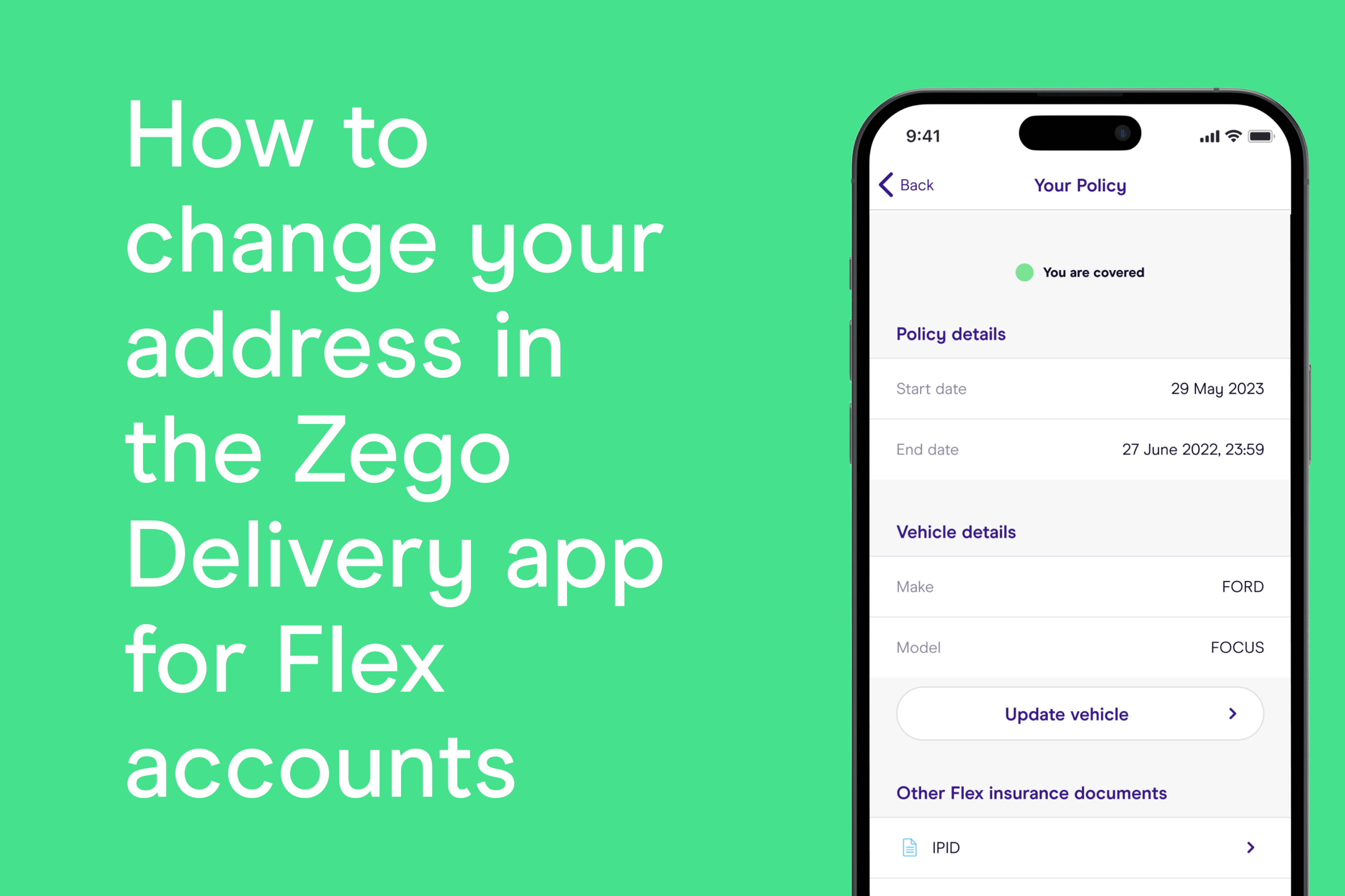 How to change your address in the Zego Delivery app