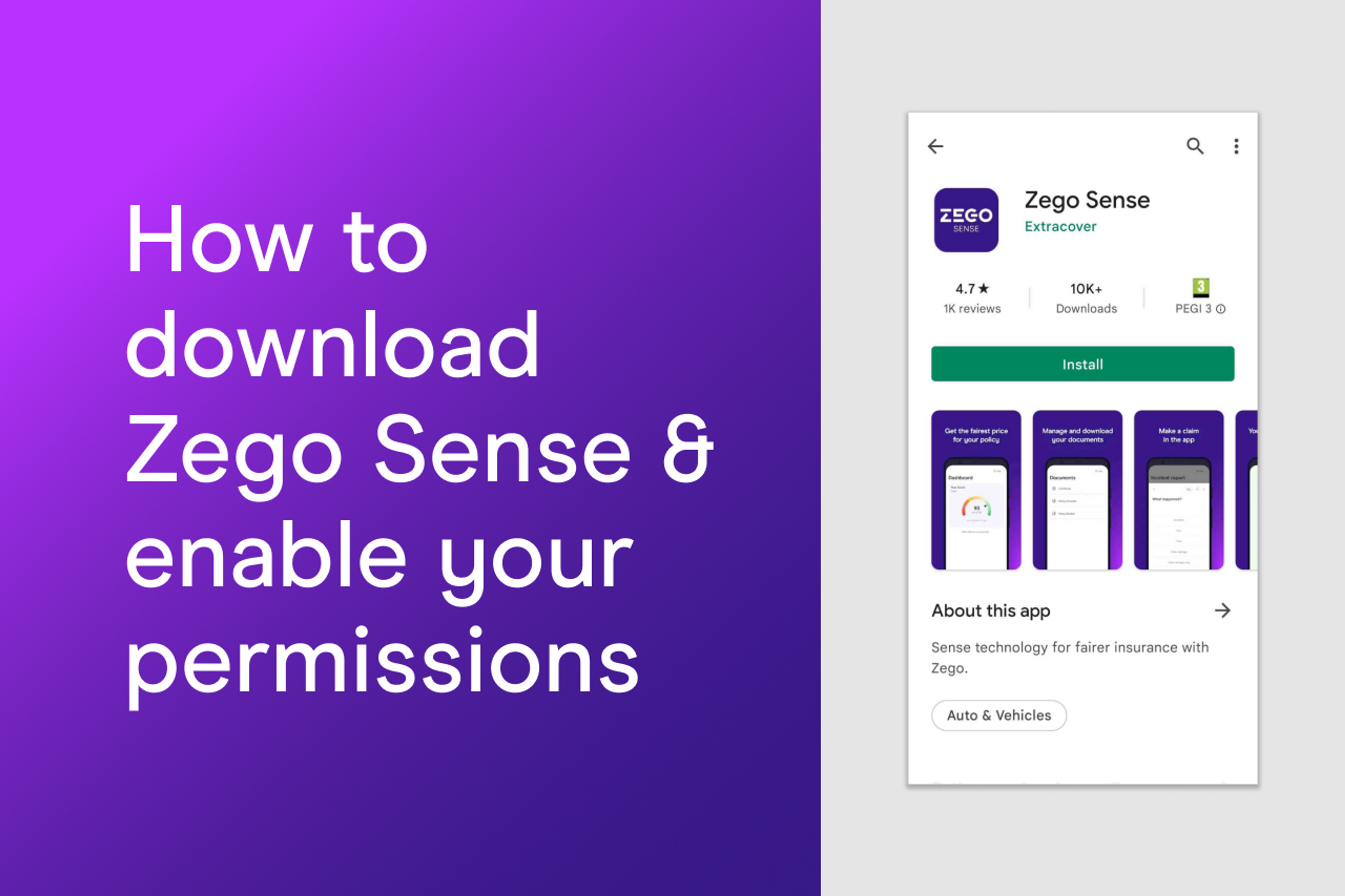 How to download Zego Sense & enable your permissions