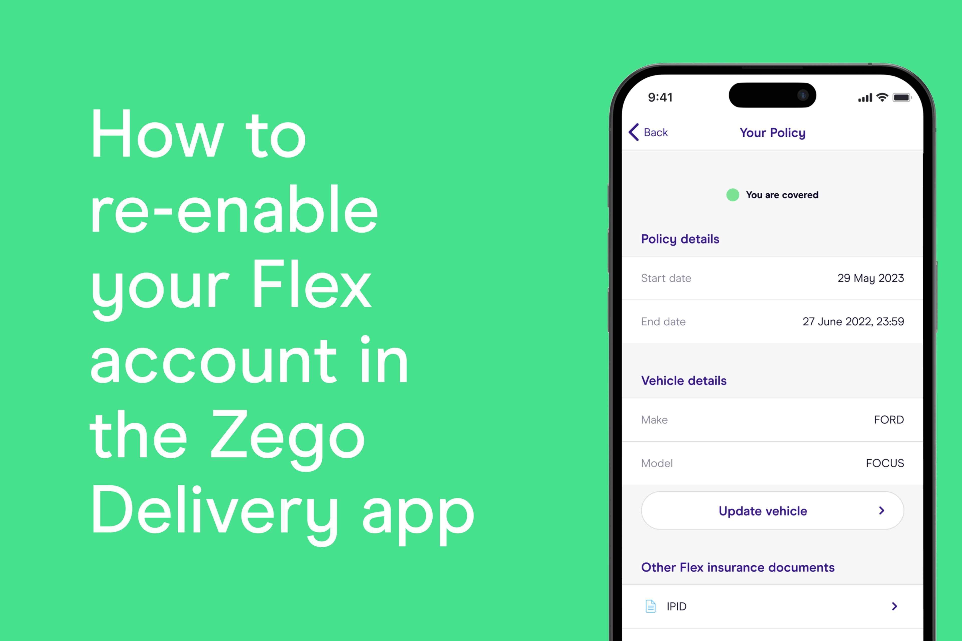 How to re-enable your Flex account in the Zego Delivery app blog card