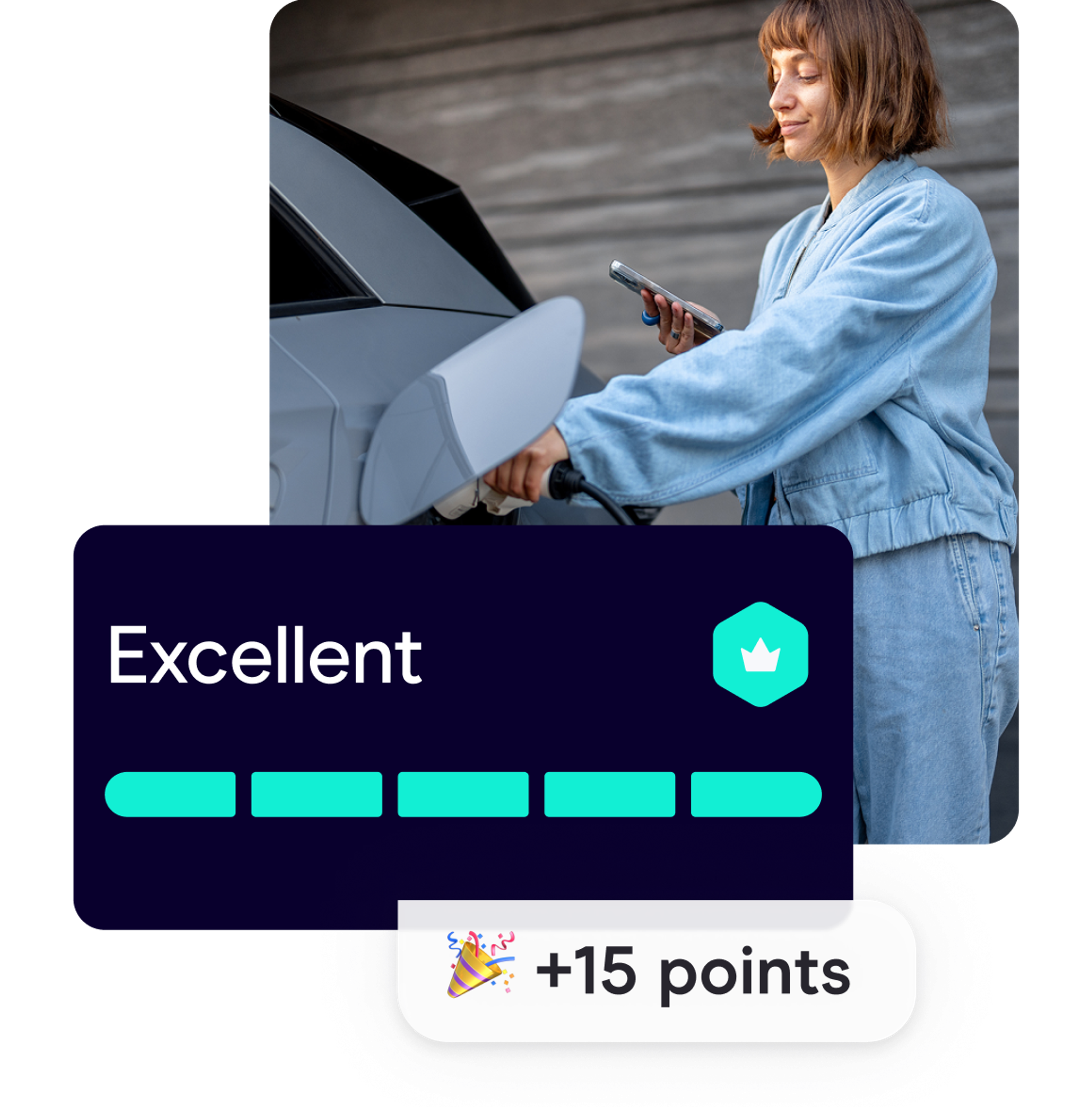 Zego Sense app screens showing driver score and insights