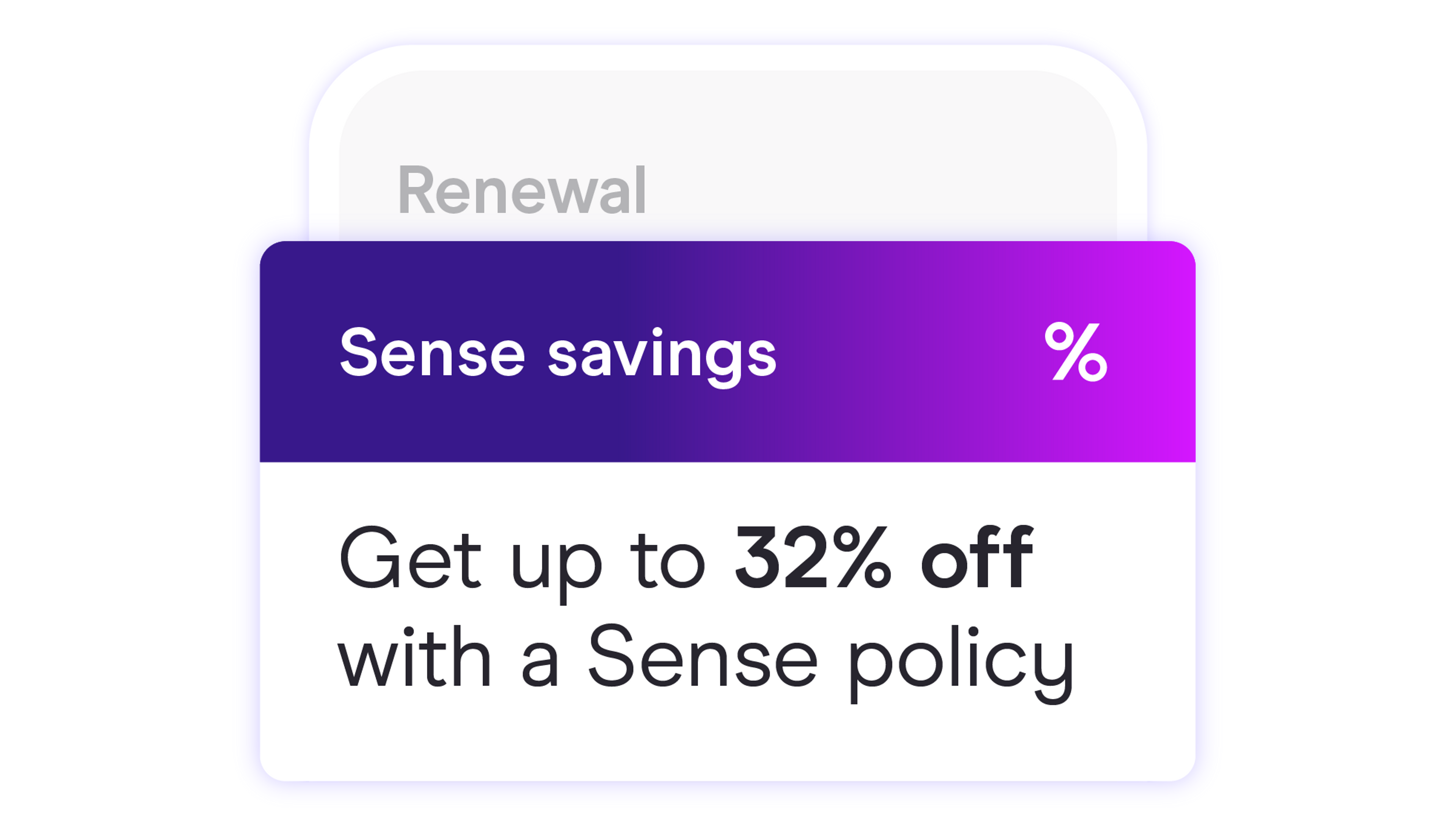 Sense app showing renewal pop up with 32% discount