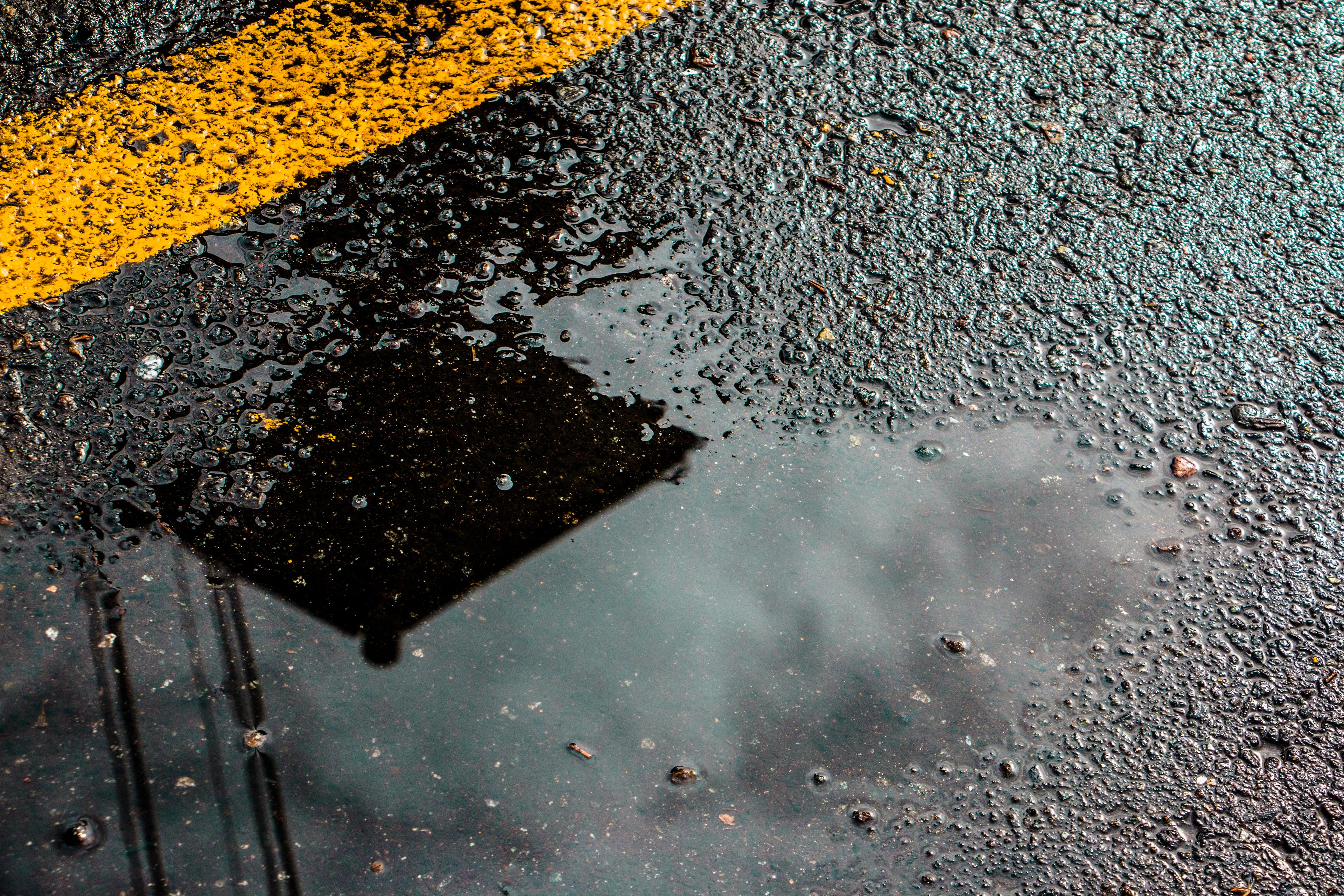 rain on a road