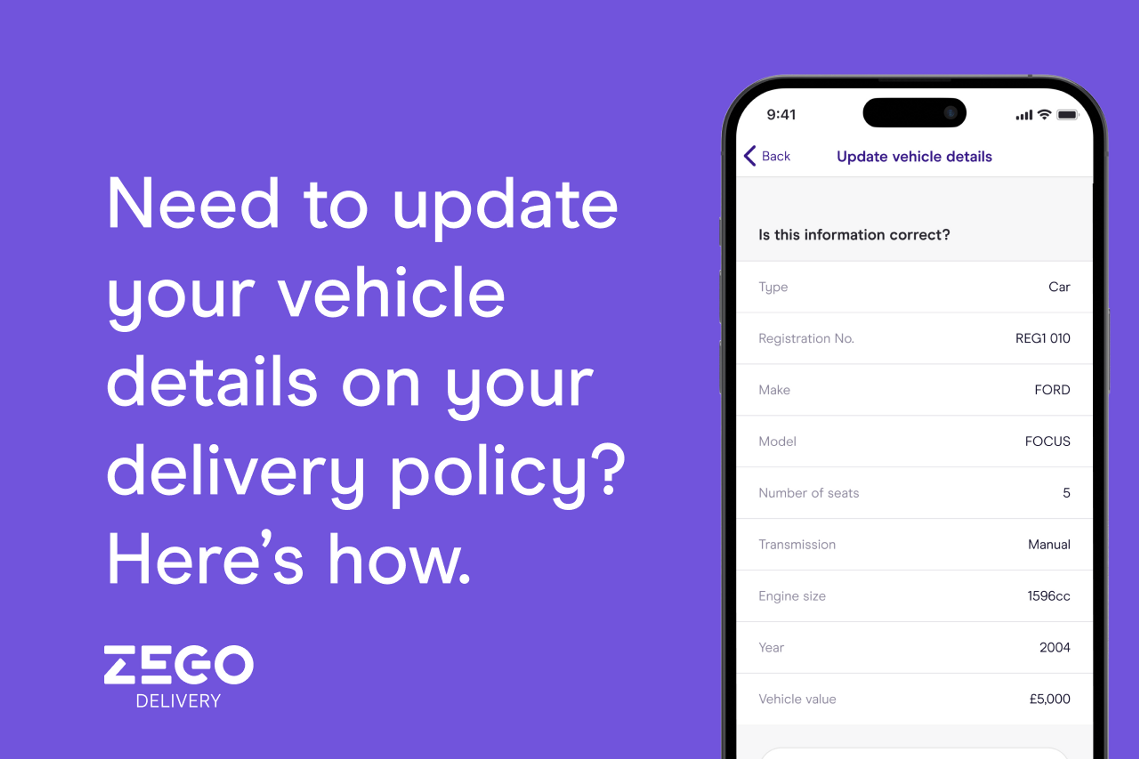 Need to update your vehicle details on your delivery policy? Here’s how.