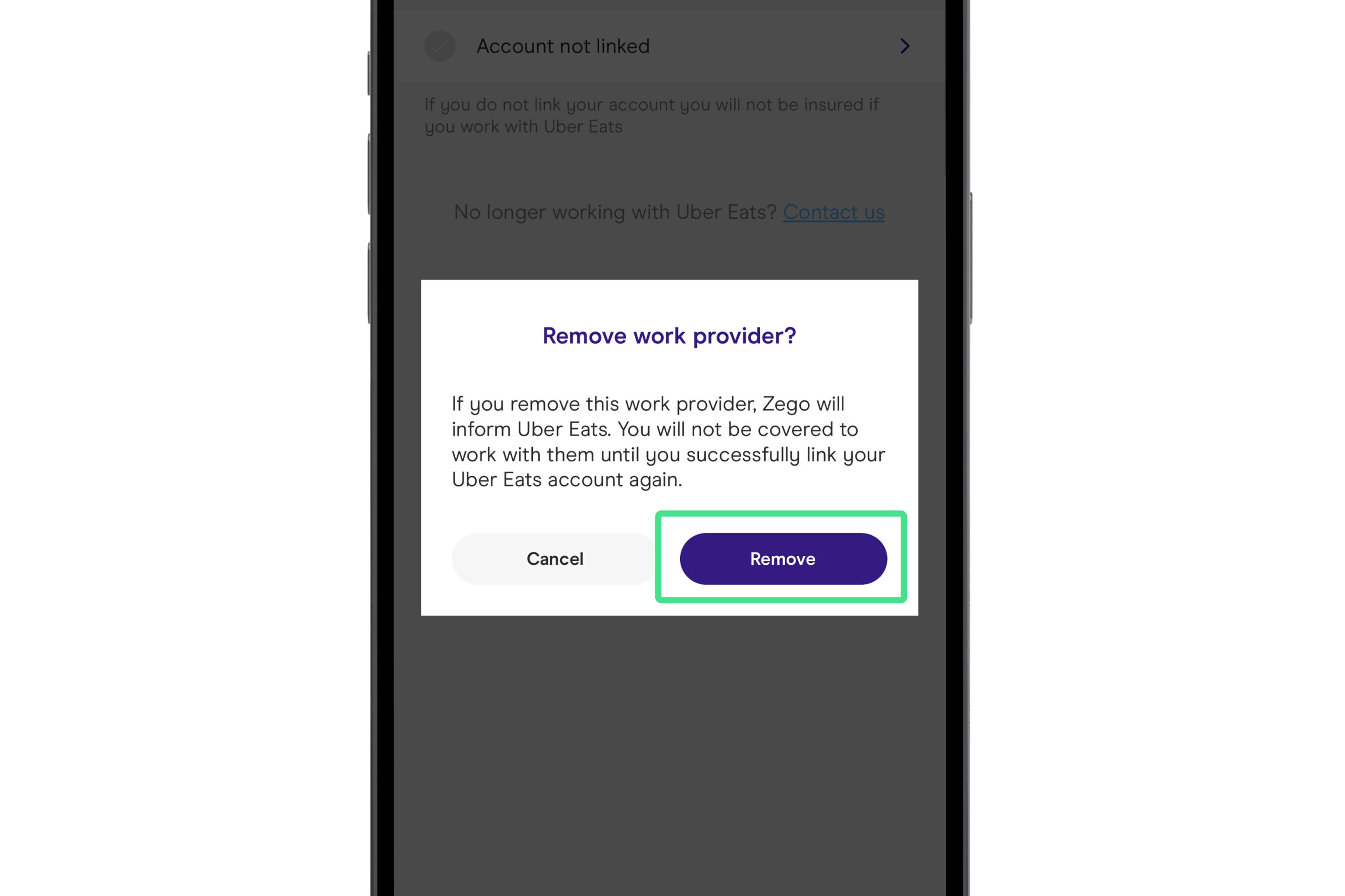 Image of the Zego Delivery app