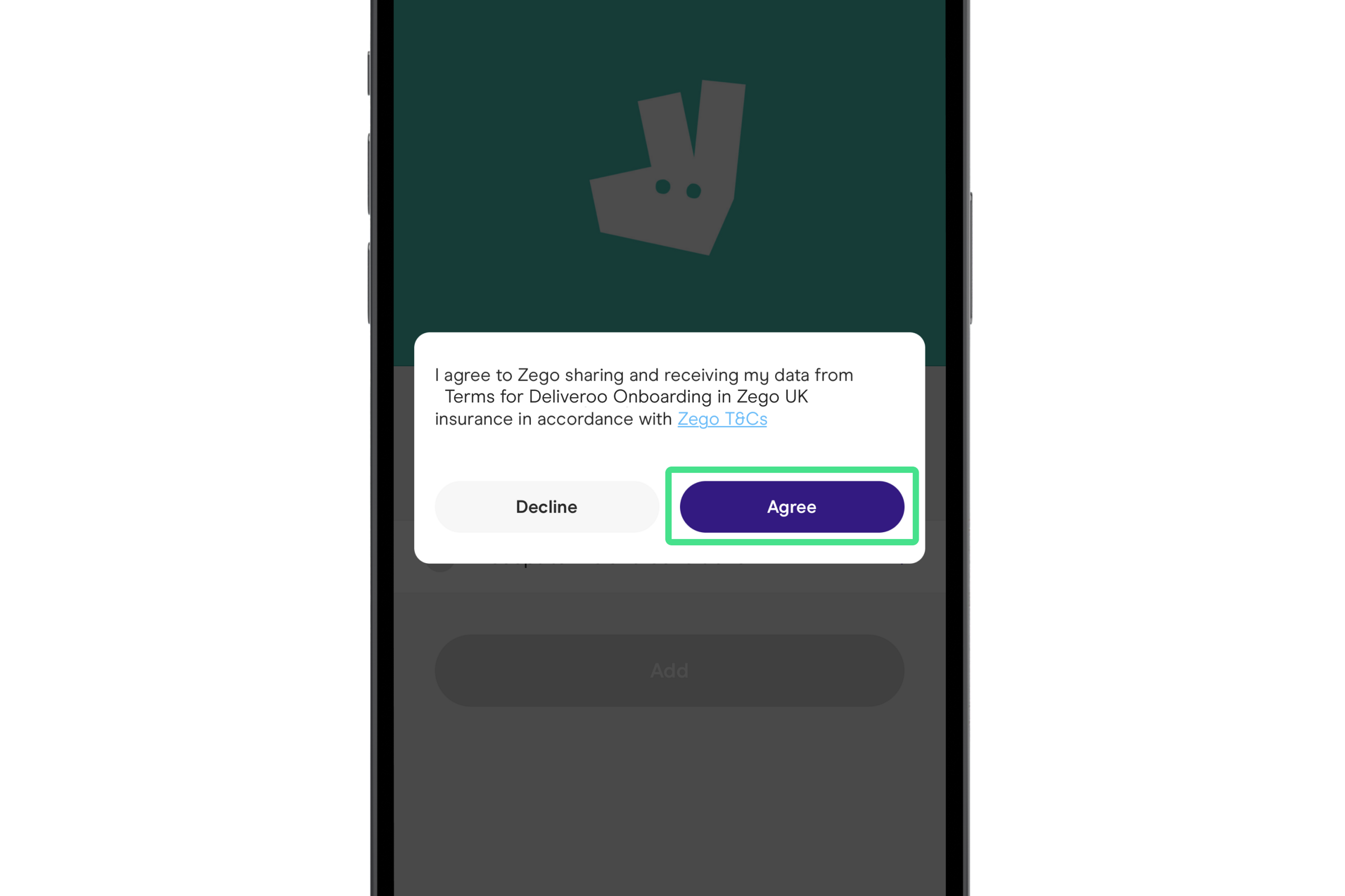 Image of the Zego Delivery app
