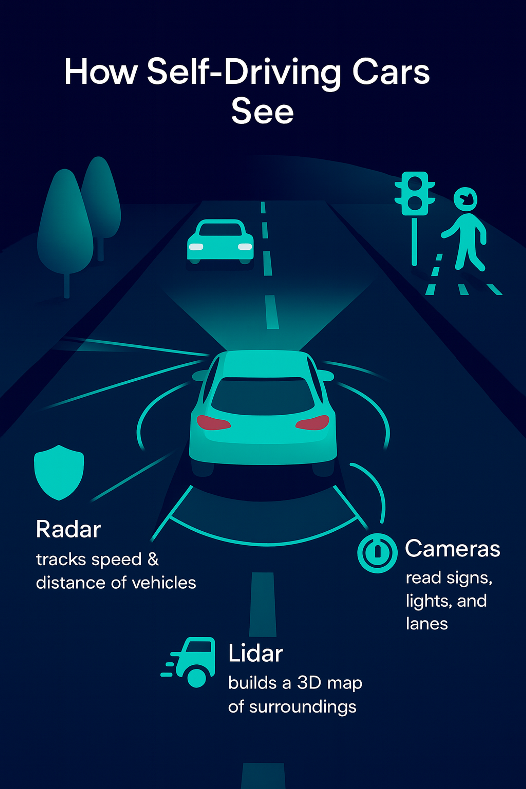 how do self driving cars see