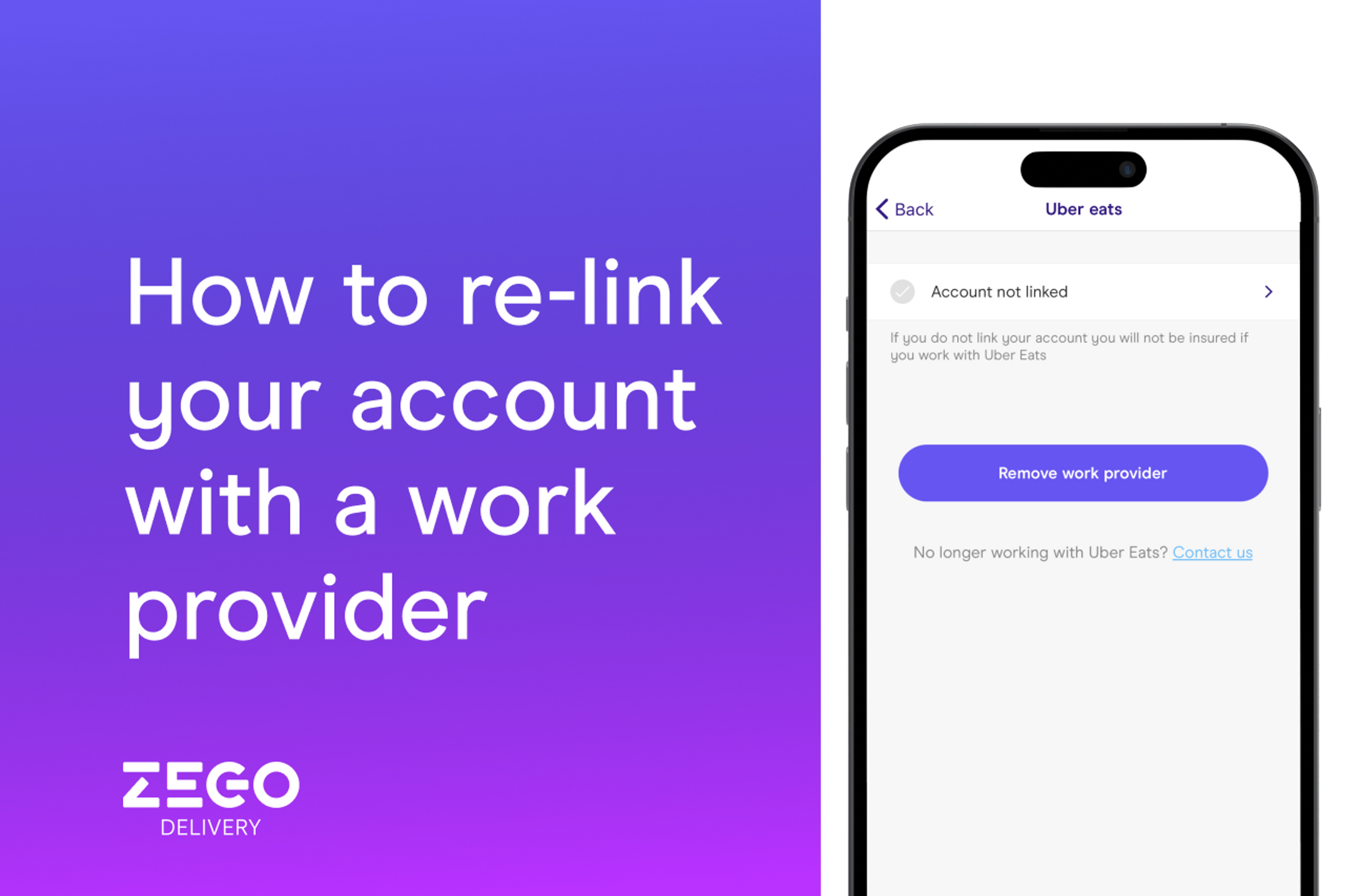 How to re-link your account with a work provider