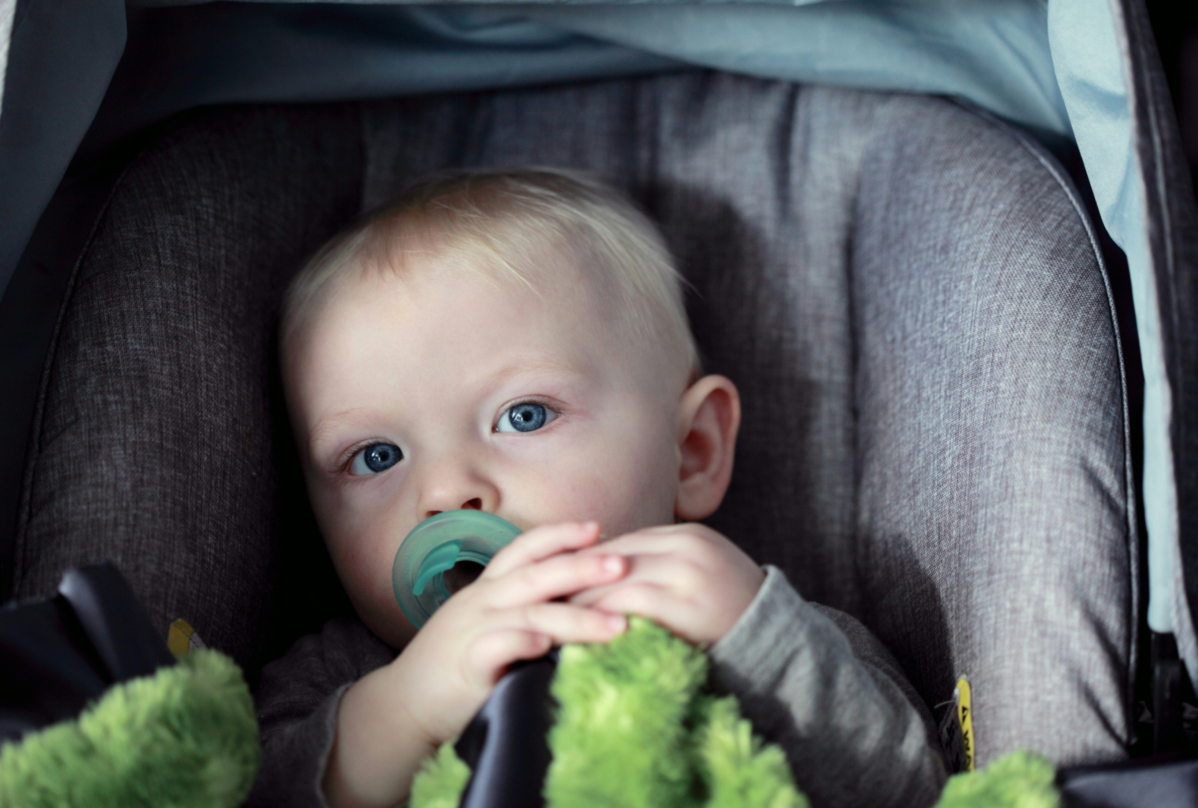 Child passenger in a car