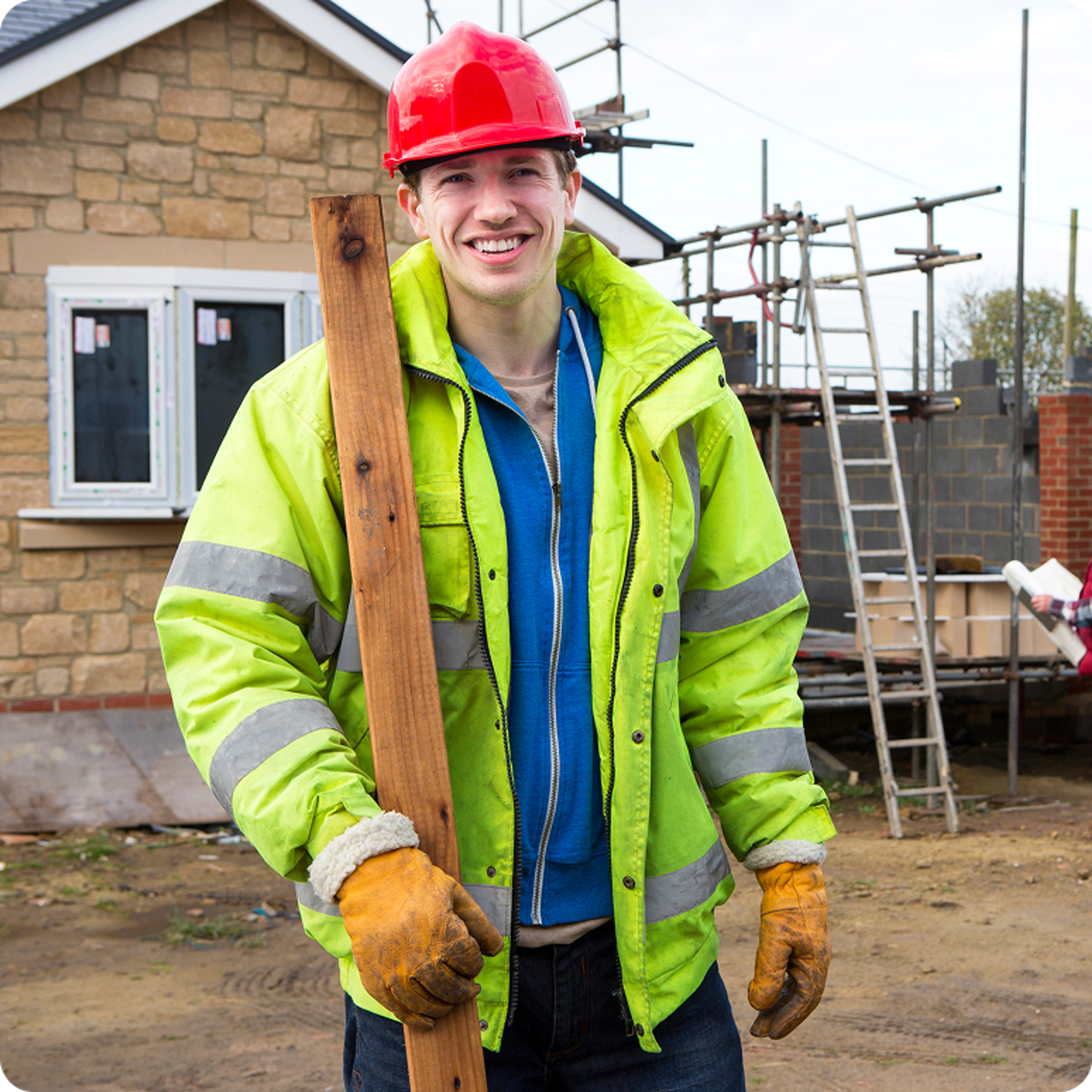 Zego business van driver sitting in the back of this van