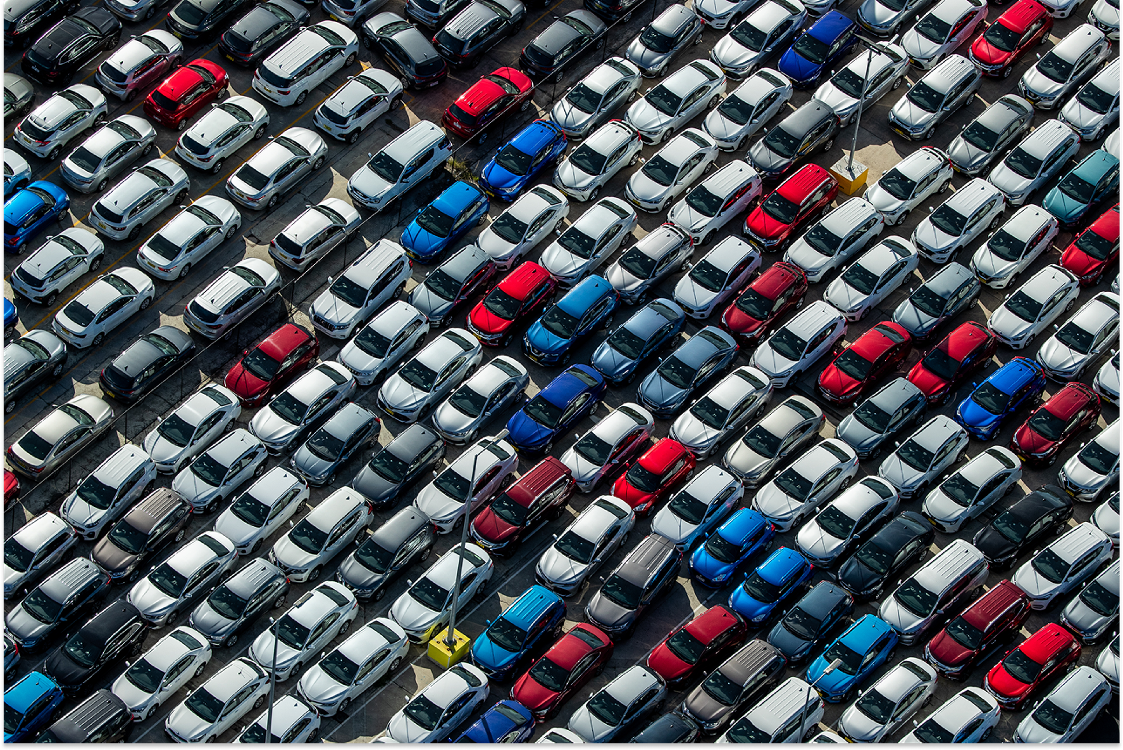 Ariel shot off different types of cars