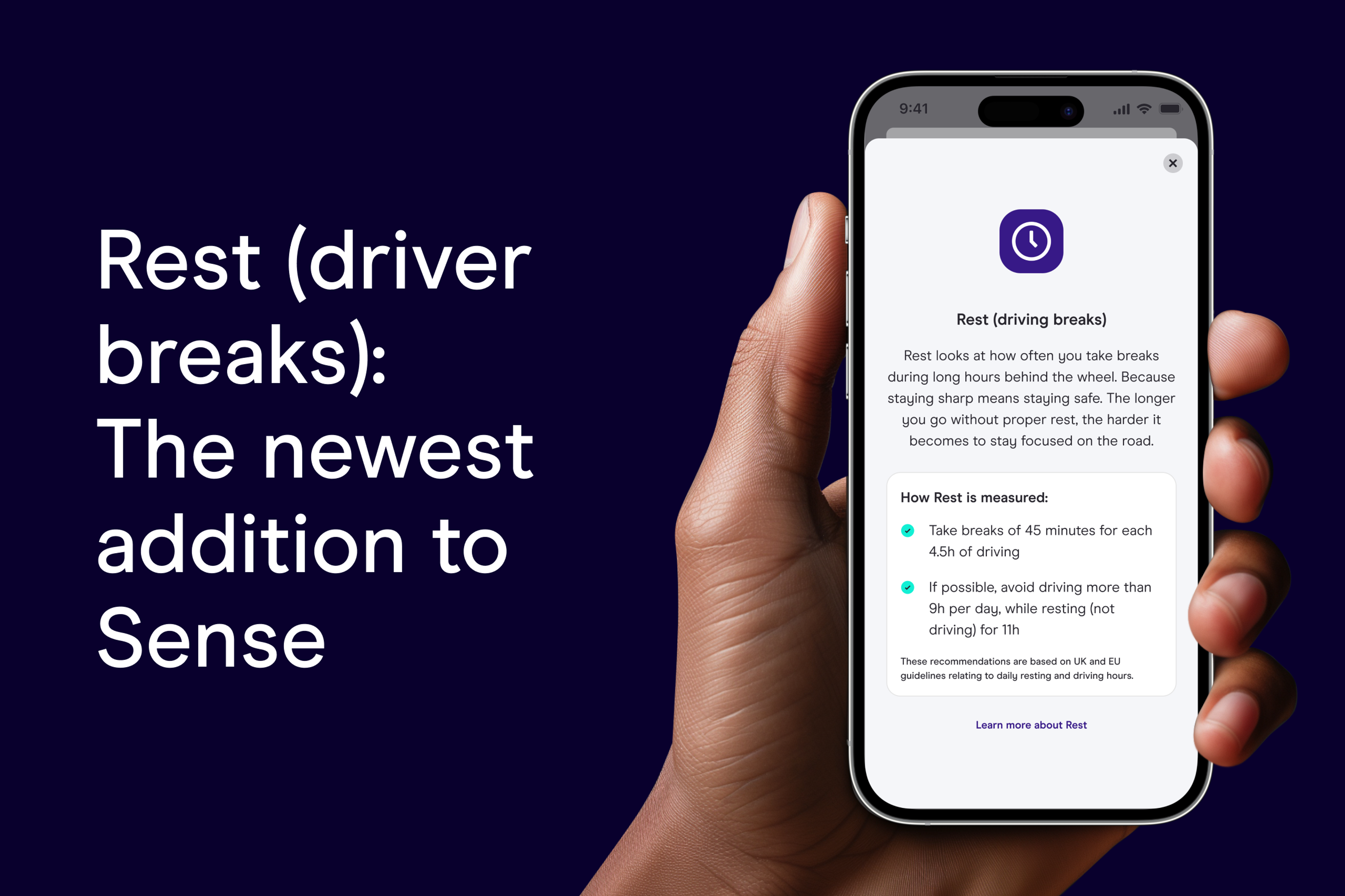 Rest (driving breaks): The newest addition to your Sense driver score