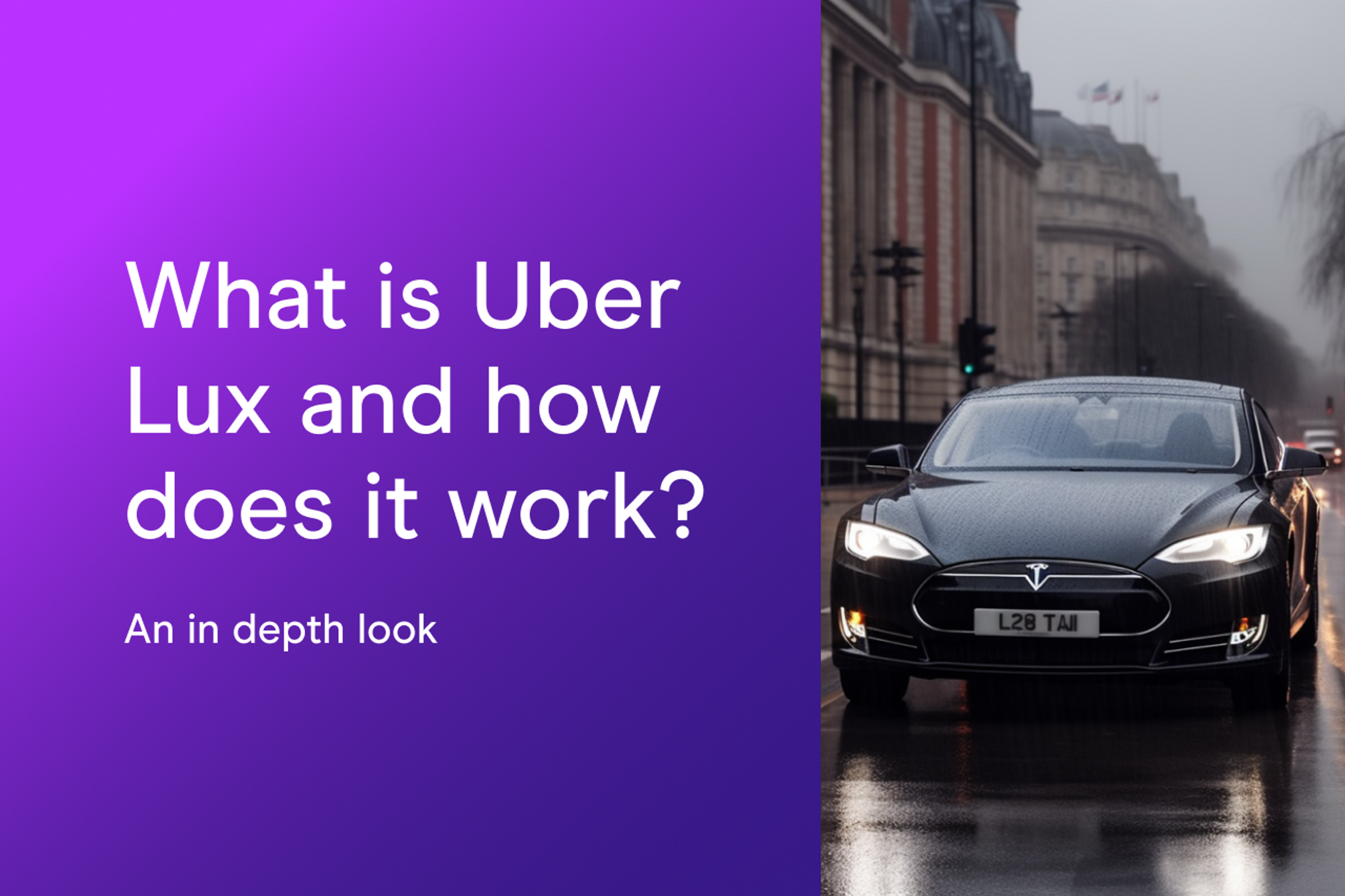 How does Uber Lux work Zego bog featured image with black car driving in London