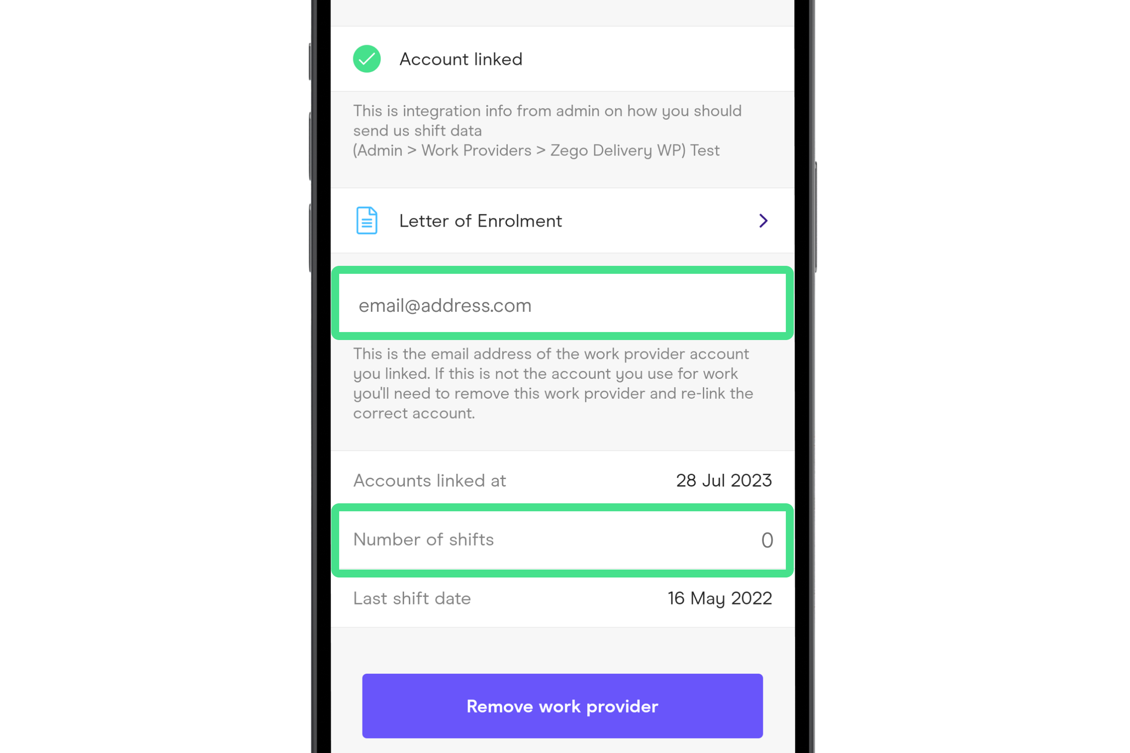 Image of the Zego Delivery app