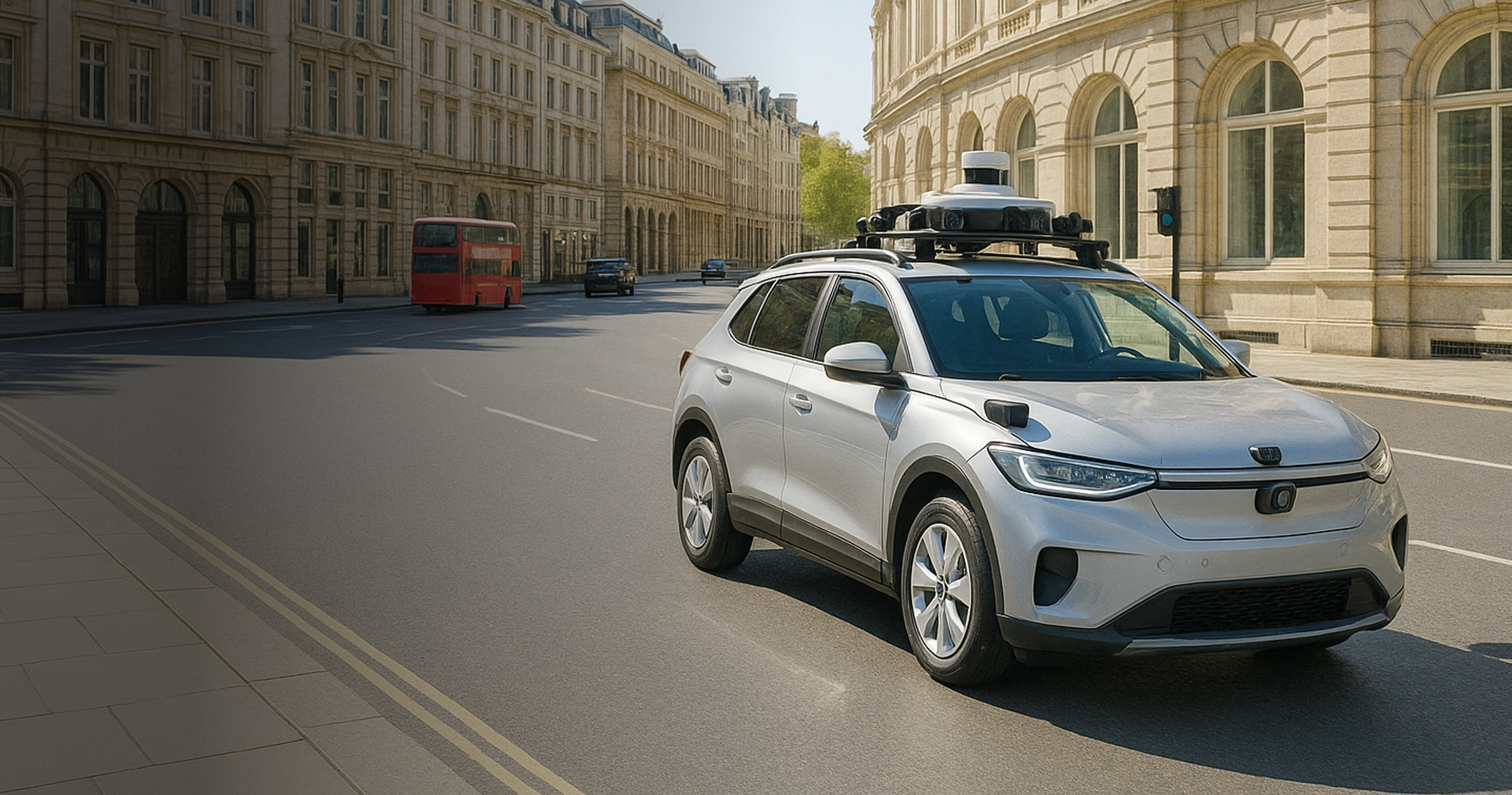 white self driving car 