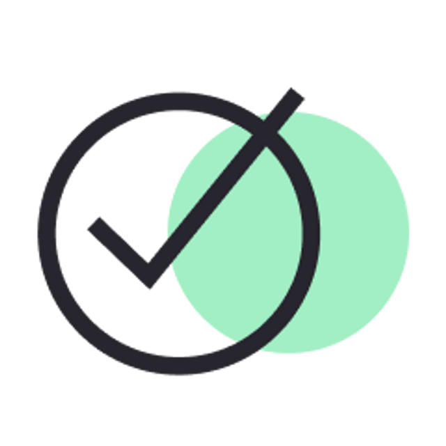 tick icon with green background