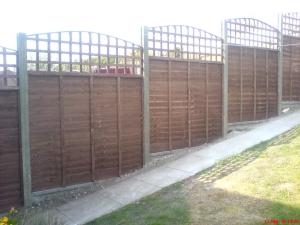 fencing with concrete posts and path