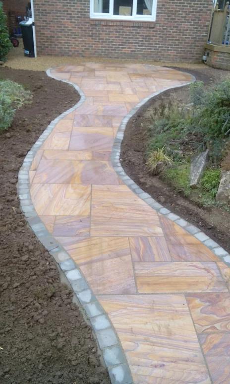 shaped paved path