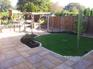 paving with artificial grass