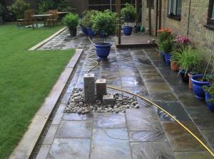 paving with water feature