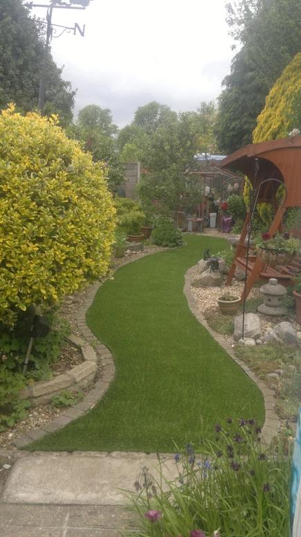 shaped turf path