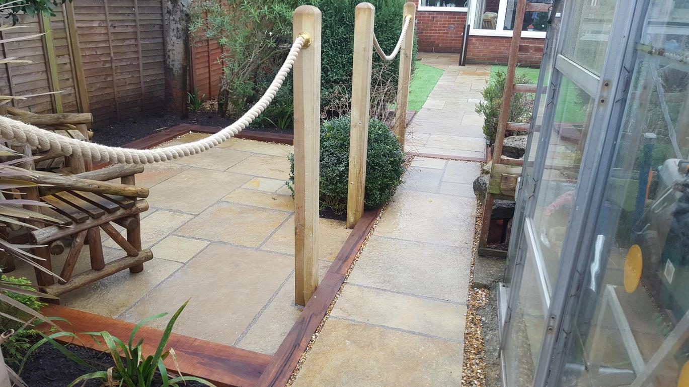 paving and seating area